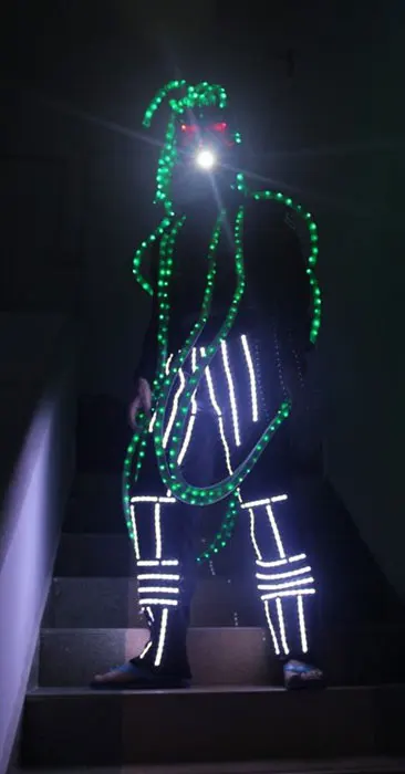 Новые крутые лазерные штаны для волос неоновые маски светильник светодиодный ночной клуб бар Хэллоуин вечерние Маскарад реквизит для выступлений светится в темноте - Цвет: Full set
