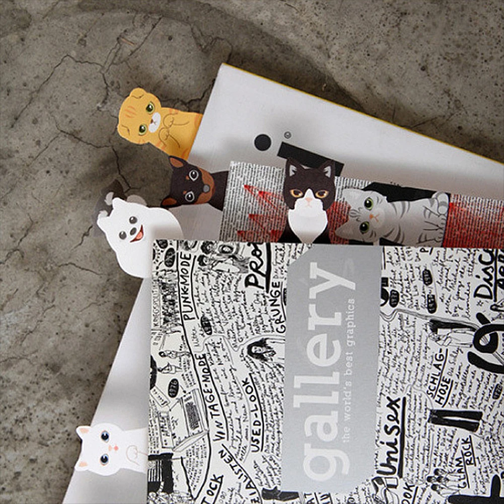 1 шт/коробка с кошкой для пишущих принадлежностей мультфильм Животные маркер липкая бумага для заметок флаги-закладки индекс яркие стикеры