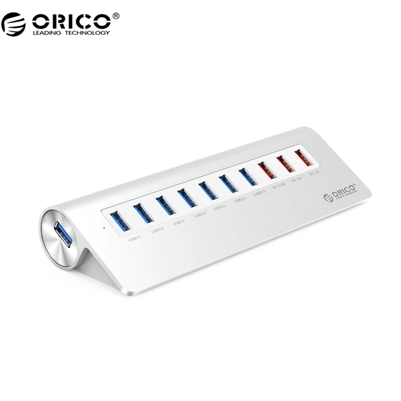 Prix pour Orico m3h73p-u3-v1 haute-vitesse en aluminium avec power adapter 10 port usb3.0 hub pour téléphone/pad-argent Prix pour Orico m3h73p-u3-v1 haute-vitesse en aluminium avec power adapter 10 port usb3.0 hub pour téléphone/pad-argent