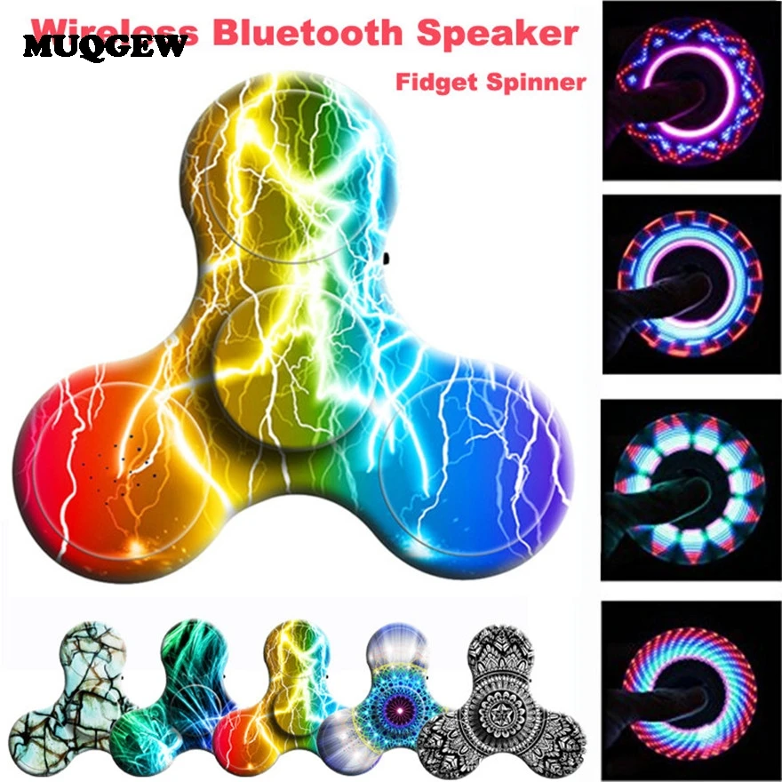 

Creative LED Light Fidget Spinner+Bluetooth Speaker Finger Toy Tri Fidget EDC Hand Spinner Anti Stress For Adult Kids Funny Gift