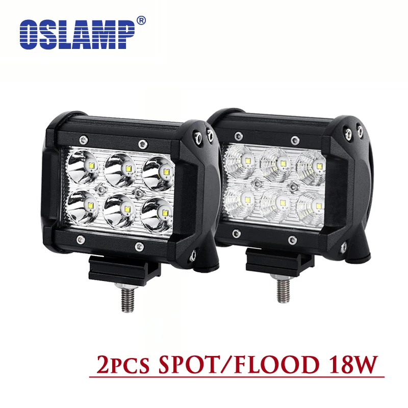 

Oslamp 18W 4" Reflection Cup Led Work Light Spot/Flood OffRoad Driving Light 6000k Lamps Car Boat 12v 24v ATV SUV Truck
