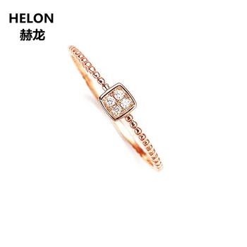 

Solid 14k Rose Gold Natural Diamonds Engagement Wedding Ring Women Anniversary Band Fine Jewelry