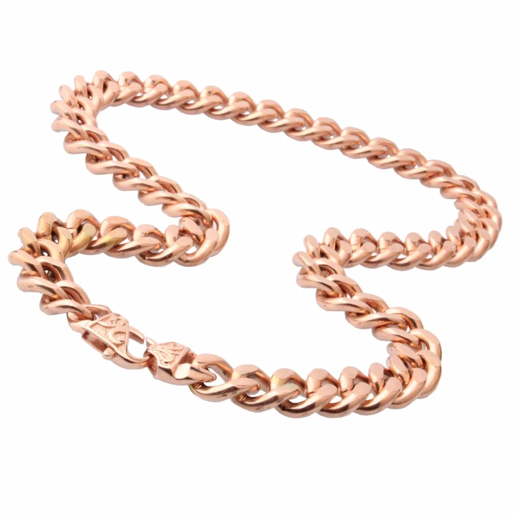 Rose Gold Color 12/15mm Wide Necklace Or Bracelet For Men's Jewelry