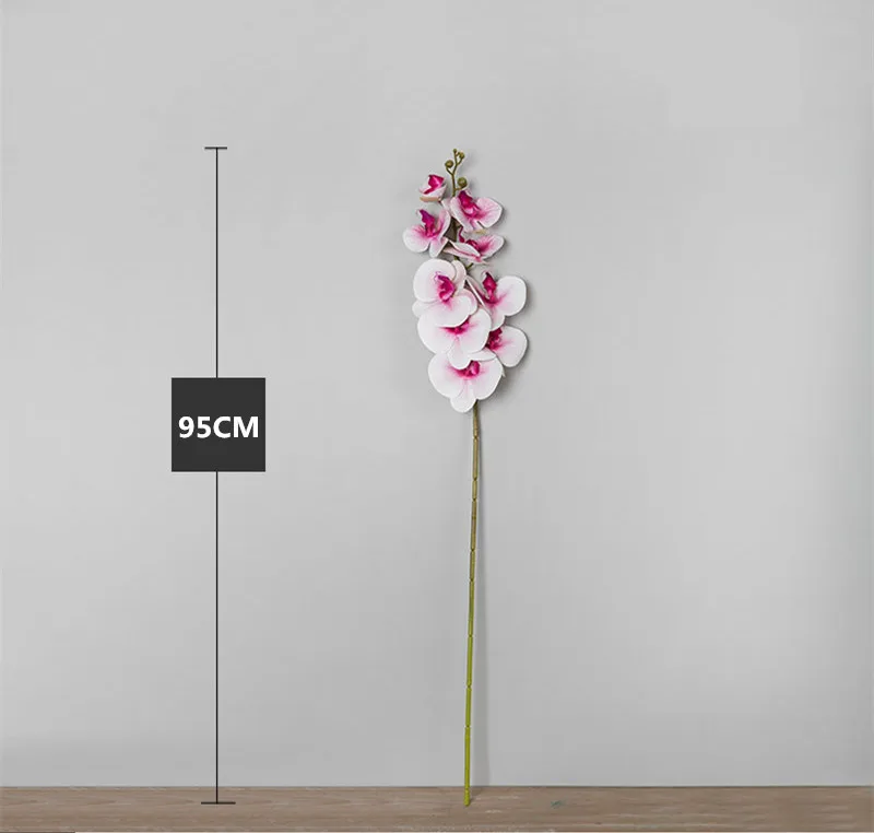 Flone 9 Heads Artificial Butterfly Orchid Flowers Real Touch Butterfly Orchid Simulation Orchid Flowers Wedding Home Party Decor (3)