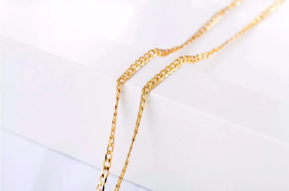 16-30 дюймов(40-75 см 2 мм) ожерелья для женщин 18 k цвет чистого золота Горячая покупка вышитые украшения Мода без свинца и никеля