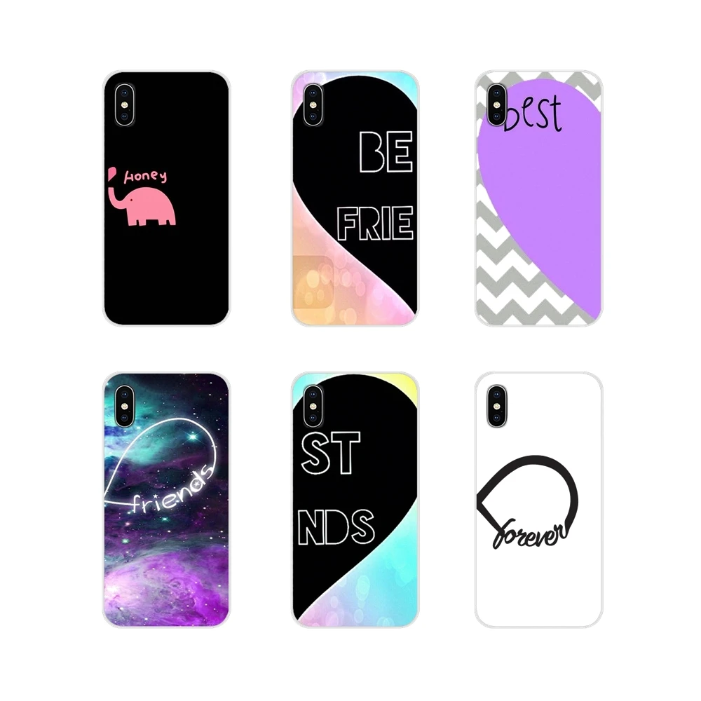 

Silicone Skin Case Best friends Matching Floral couple For Apple iPhone X XR XS MAX 4 4S 5 5S 5C SE 6 6S 7 8 Plus ipod touch 5 6