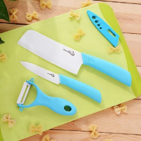 Керамический нож костюм из трех предметов кухонных ножей с керамическими ножами и кухонными ножами - Цвет: 9