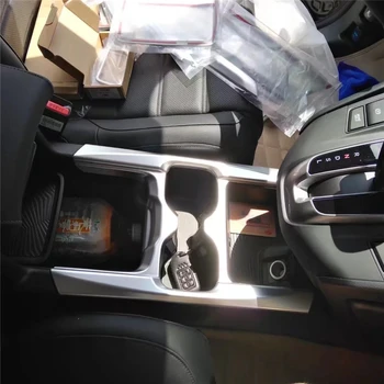 

WELKINRY car auto cover For Honda CR-V CRV 2017 2018 ABS plastic matt silver front seat water cup holder trim