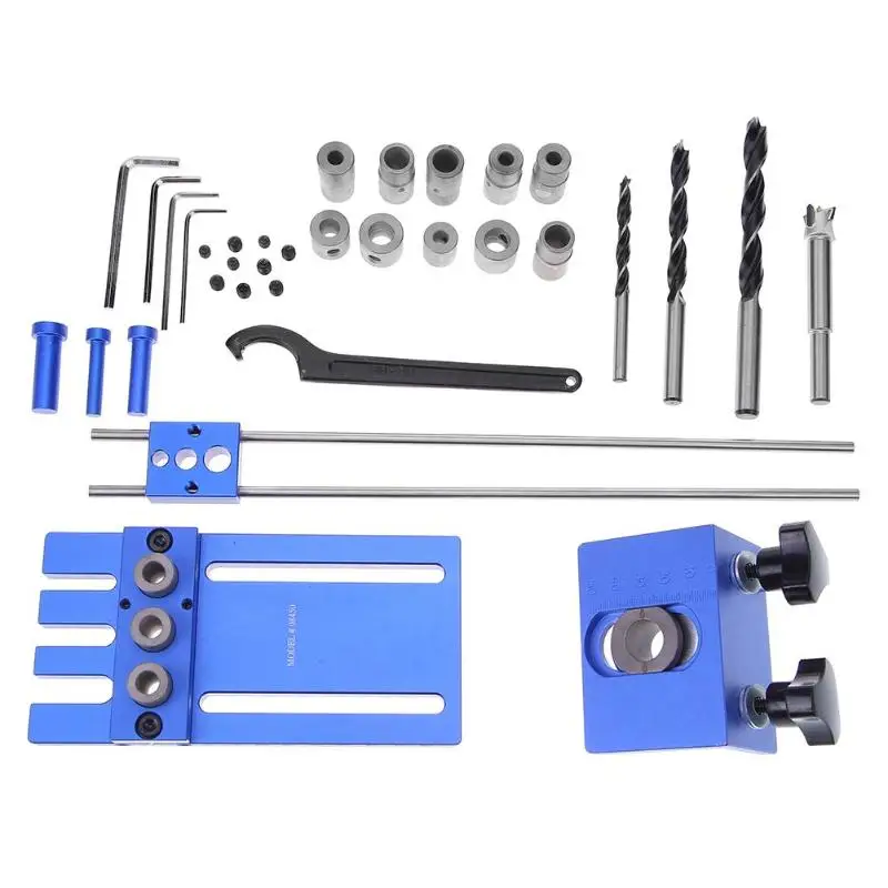 

3 in 1 Drilling Guide Locator Woodworking DIY Tool High Precision Joinery Dowel Jigs Tool Kit Drilling Guide Kits High Quality