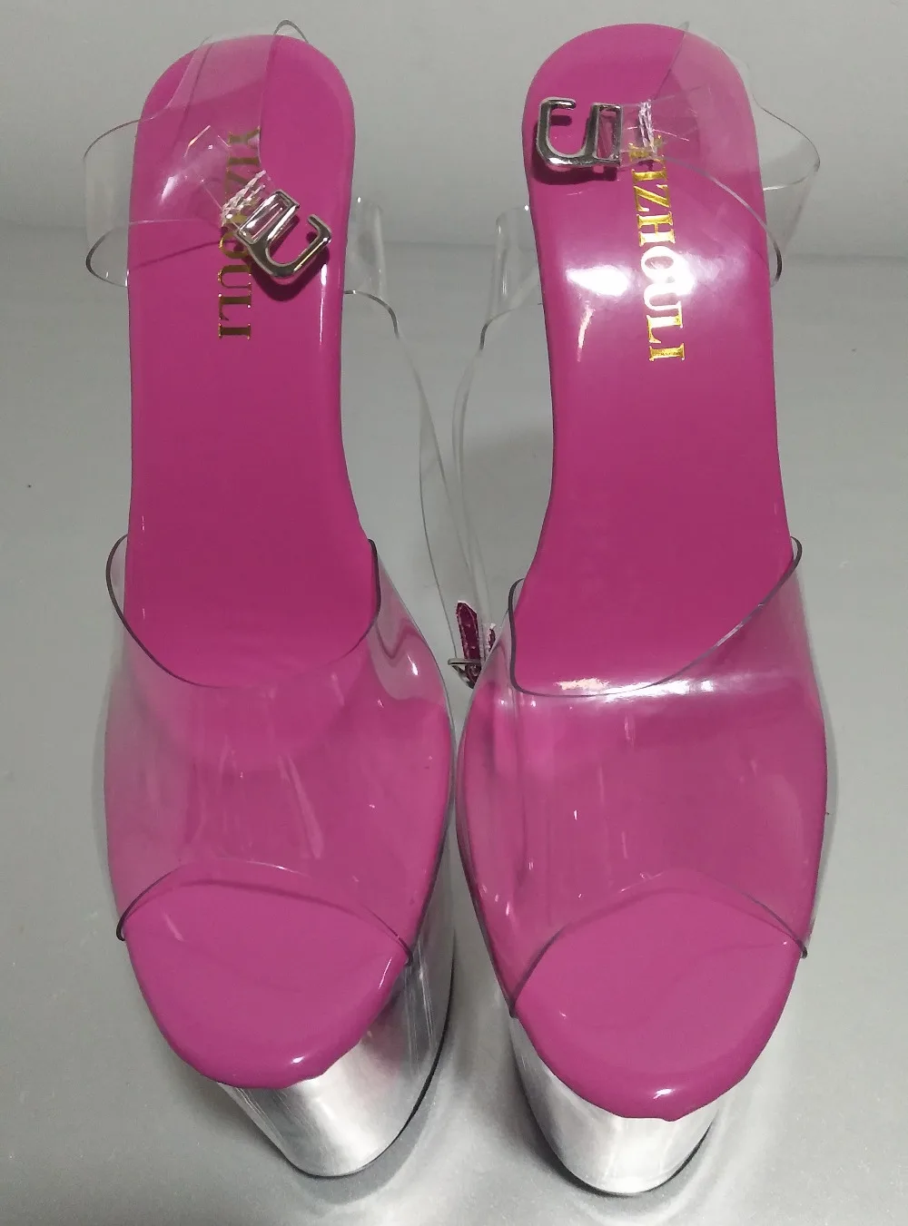 The new special bride wedding shoes rose at the end of the ultra high heels, 20cm thick bottom heels sandals Dance Shoes