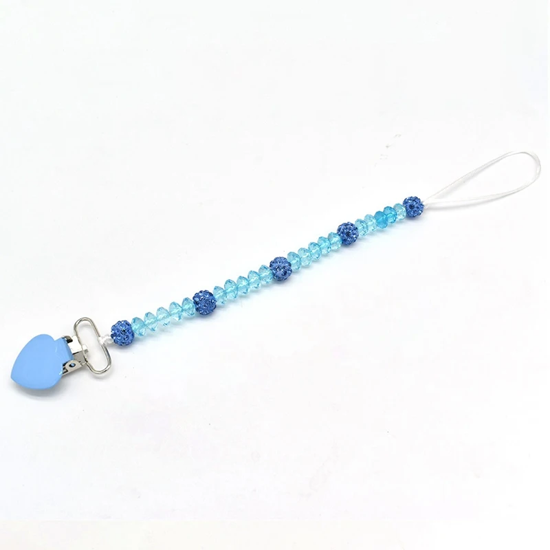 New Baby Infant Crystal Dummy Pacifier Chupetas Clip Teething Nipple Soother Holder Chain Cute