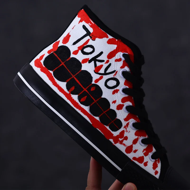 Обувь унисекс в стиле аниме «Токийский Гуль»; Повседневная парусиновая обувь на резиновой подошве с 3D-принтом в стиле панк-рок; обувь на веревочной подошве