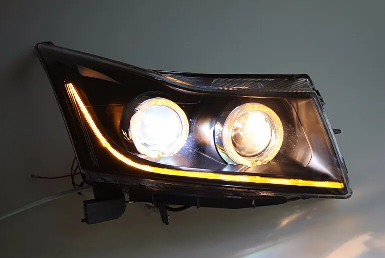 Автомобильный Стайлинг головная лампа для Cruze led фары 2009- angel eye led drl HID комплект Биксеноновые линзы ближнего света