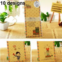 50 шт. дизайн смешивания Мультфильм конверты из крафт-бумаги конверт для приглашения для карты Скрапбукинг подарок бумага мешок 19,5x8,5 см