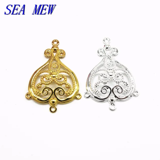 sea mew 24 35mm multihole 4 colors filigree metal sheet copper filigree metal sheets