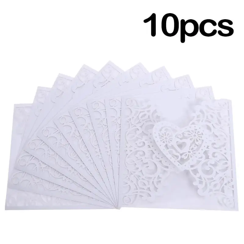  10Pcs Romantic Wedding Invitation Card Delicate Carved Small floral Pattern laser cut mr mrs weddin - 33045354554