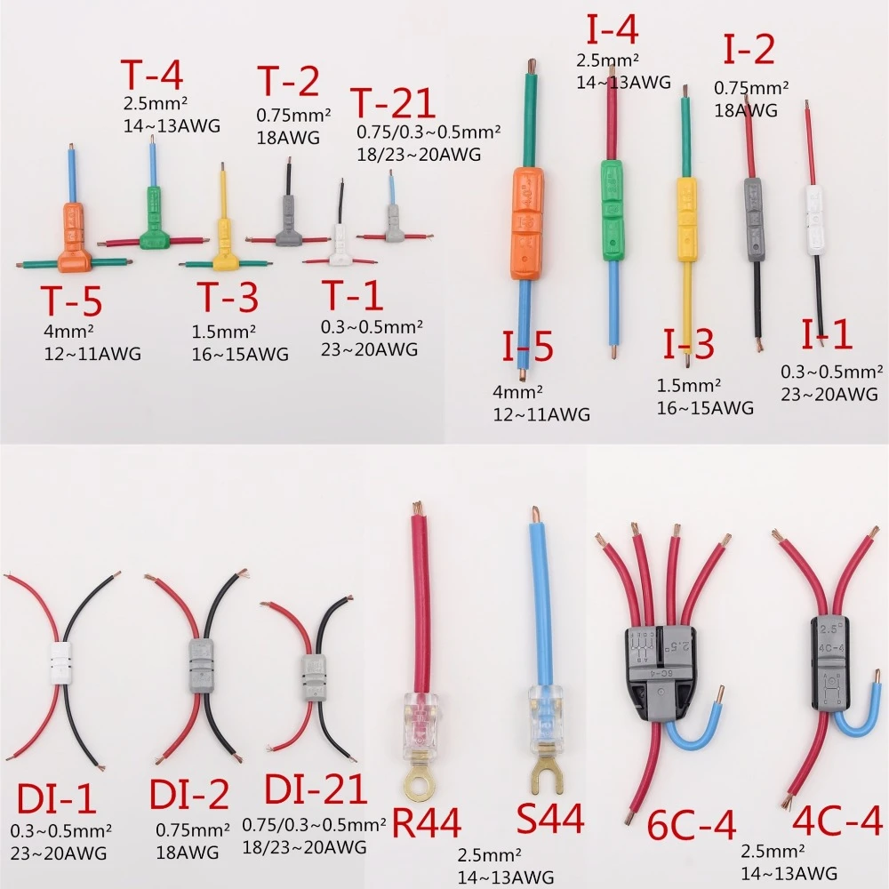 JOWX T-2, 10 шт., 18AWG, 0,75 sqmm, автомобильные разъемы, клеммы, не зачищенные, Т-образные провода, Кабельный соединитель, соединение, быстрое Сращивание, обжимной