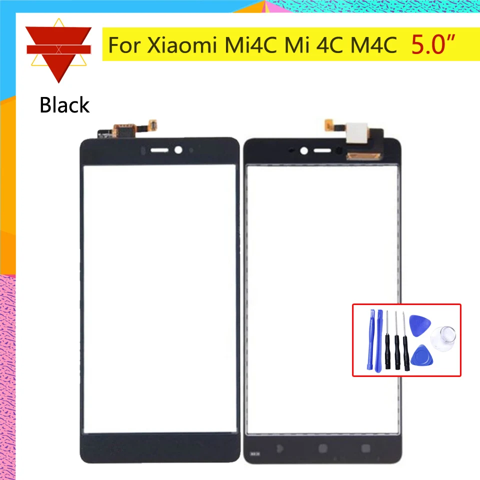 

Original Mi4C Front Panel 5.0" For Xiaomi Mi4C Mi 4C M4C Touch Screen Sensor LCD Display Digitizer Front Outer Glass