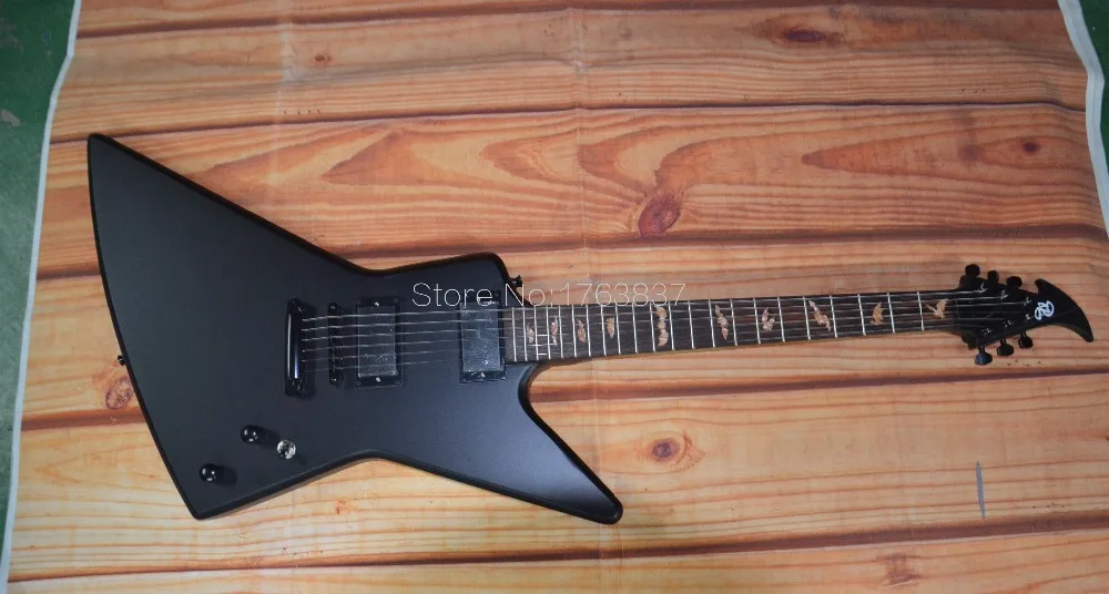 

Shelly new store factory custom matte black mahogany bat inlay locking tuner 6 strings R electric guitar musical instruments