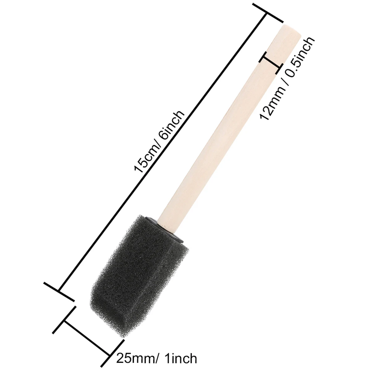 20pcs/set Foam Sponge Brushes Artist Painting Brushes Set with Wooden Handle For Painting Drawing Art Craft Paint Supplies