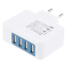 Универсальный 4 порта Европейский USB адаптер питания ЕС вилка настенное зарядное устройство мобильный телефон