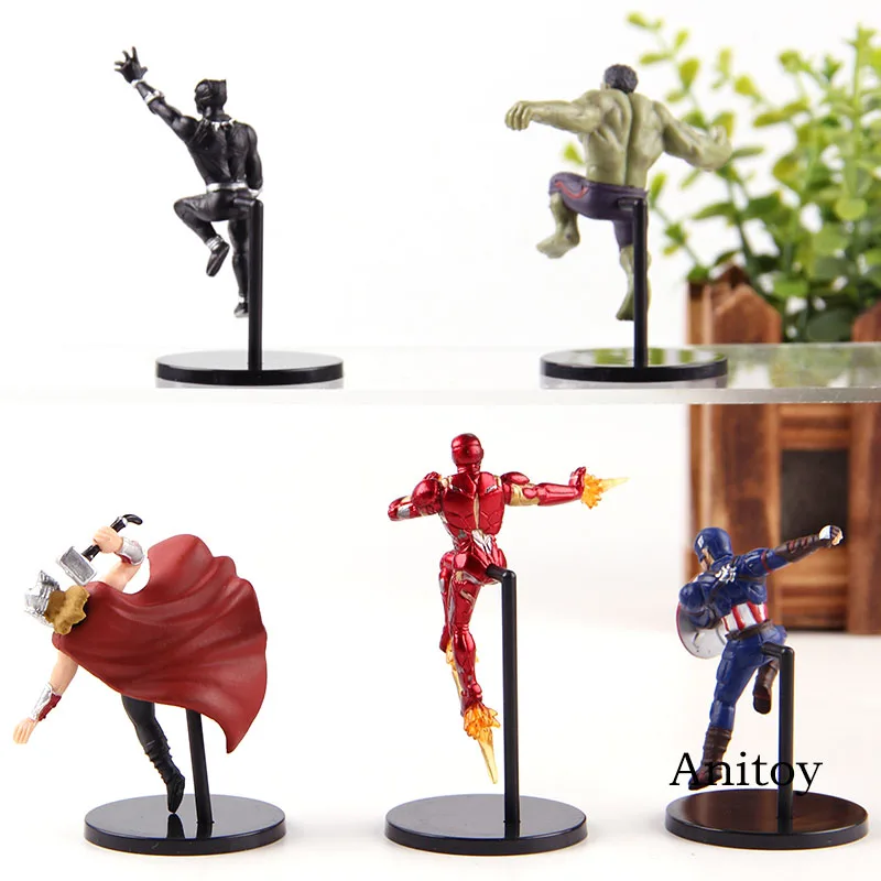 5 Pcs Set Putitto Series Marvel Heroes Iron Man Hulk Thor Pvc Figure Model Toys Comic Book Hero Action Figures Toys Hobbies