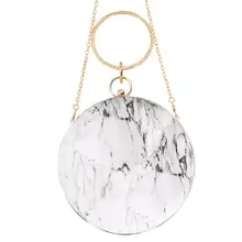 Круглая сумка-мессенджер с мраморным узором, женская маленькая сумочка из искусственной кожи, сумка через плечо для девушек, белые сумки, модные вечерние сумки