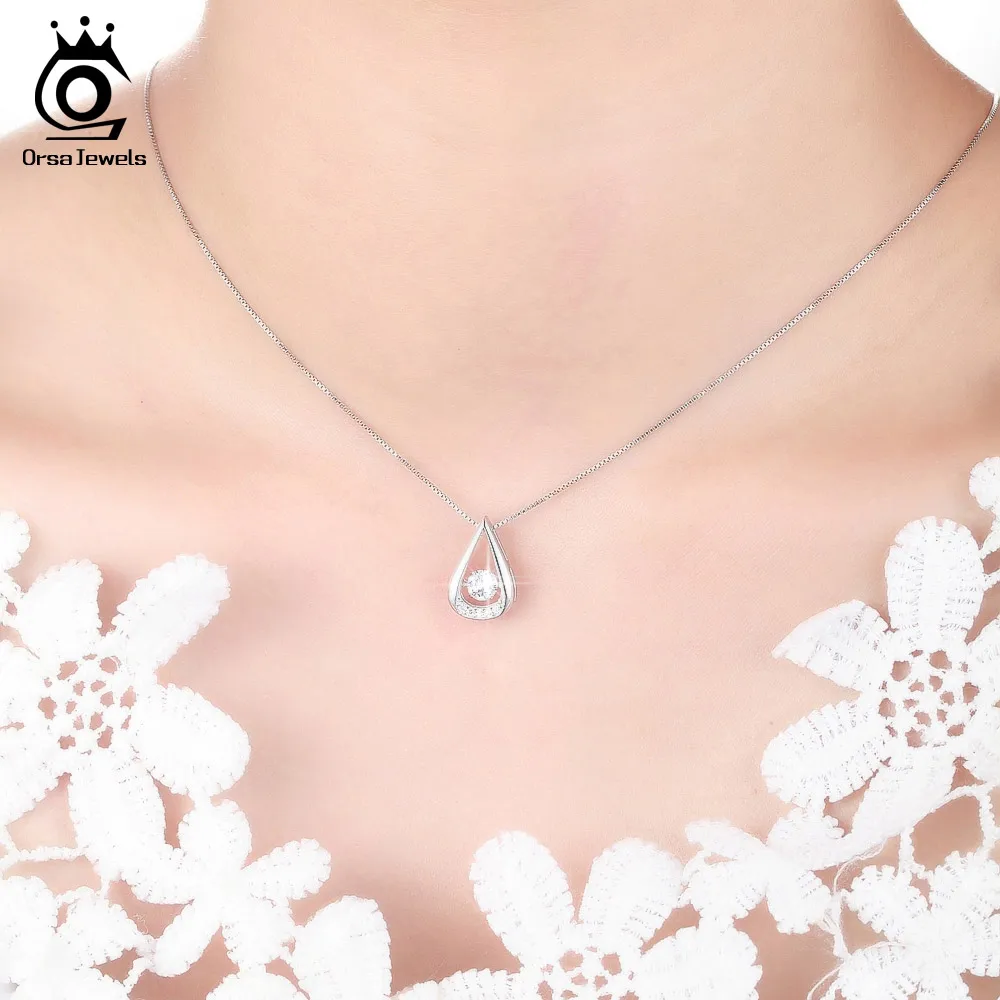 ORSA JEWELS 100% 925 Sterling Silver Pendants Necklaces for Charm Lady's Wedding&Engagement Fashion Women's Jewelry SN40 - Image 6