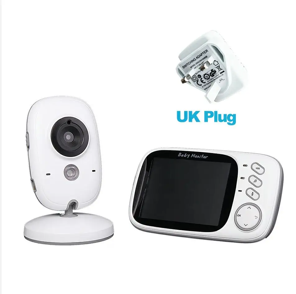 UK Plug Видеоняни и радионяни VB603 2,4 г беспроводной 3,2 дюйм(ов) ЖК дисплей 2 способ аудио говорить ночное видение видео Няня няня для сна мониторы - Цвет: UK Plug