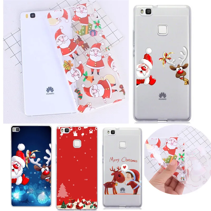 Merry Christmas Happy New Year Gift Soft Silicone TPU Phone Case For Huawei P Smart P20 P10 Mate 10 P8 P9 Lite 2017 Mini Cases |