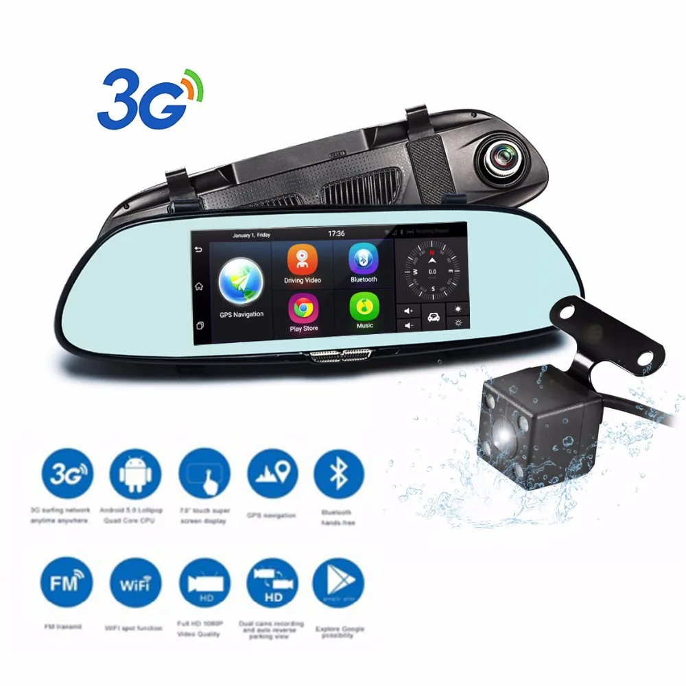 7 дюймов gps регистратор навигация видео рекордер Авто 3g Dash Cam Автомобильный