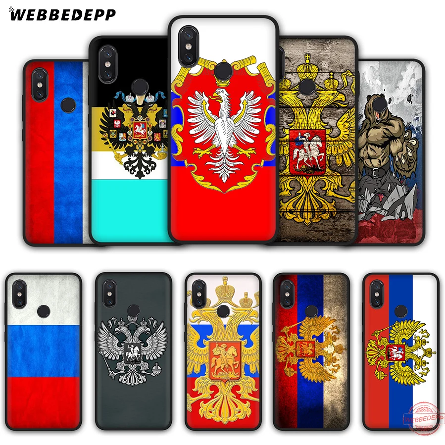 WEBBEDEPP Мягкий силиконовый чехол с российским флагом и гербом для Xiaomi Mi 6 8 9 SE MAX 3 A1 A2