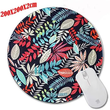 

Colorful leaves New Arrivals Round Texture Computer Loptop Desktop Mice Mat Optical Anti-slip Gaming Mouse Pad 200*200*2mm