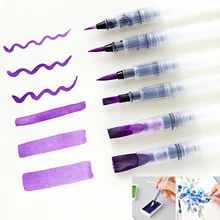 6 ชิ้นอ่อนนุ่มศิลปะสีน้ำแปรง Refillable ดินสอสีน้ำหมึกสำหรับปากกาวาดภาพวาดแปรงอุปกรณ์การประดิษฐ...(China)