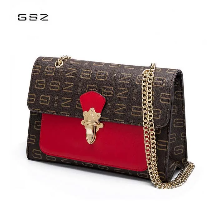 

Leather printing Brand woman bag 2019 new fashion wild shoulder bag Woman Messenger bag chain bag free shipping