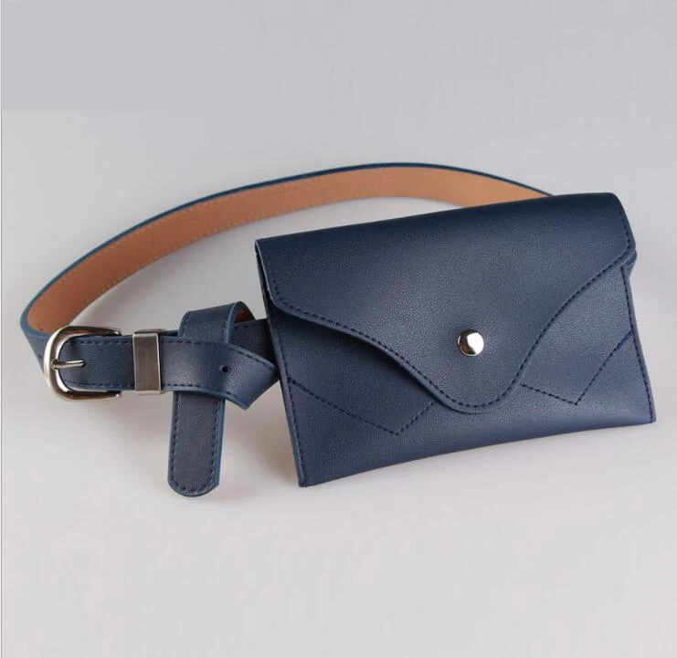 Mihaivina новые женские поясная сумка многофункциональный женщин сумка Мода Кожа Телефон талии сумки небольшой ремень сумки - Цвет: navy