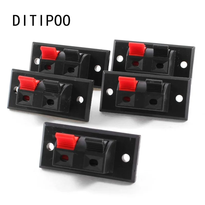 

New Hot 5 Pcs 2 Positions Connector Terminal Push in Jack Spring Load Audio Speaker Terminals