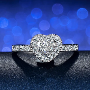 

CWWZircons High Quality Silver Color Cubic Zirconia Heart Shaped Engagement Wedding Rings Jewelry For Women R008