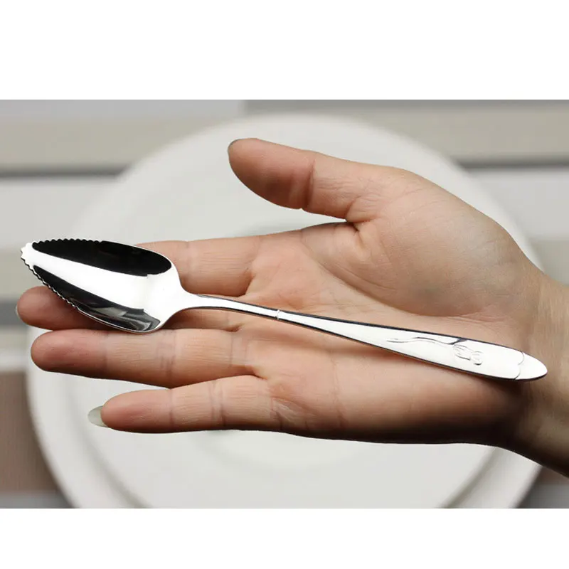 ZORASUN 2PCs Fruit Grapefruit Spoons Stainless Steel Grapefruit Spoons 17cm Long Handle Fruit Spoon Fork