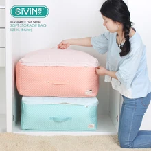 Sivin Gentle Storage Organizer Closet Bag with Zipper Washable for Clothes Bedding Sweater coloration Dot Sequence measurement XL 84Liter