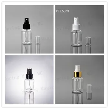 

50ML Clear Round Shoulder PET Bottles With sprayer,Empty Plastic Travel Portable Cosmetic Bottle,50g Skin Care Perfume Bottle