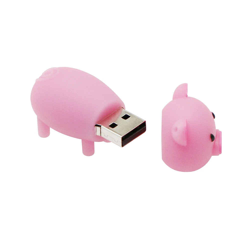 Флеш-накопитель Prive Cartoon Pink Pig, 4 ГБ, 8 ГБ, 16 ГБ, 32 ГБ, 64 ГБ, Usb флеш-накопитель, USB 2,0, флеш-карта памяти, 128 ГБ, диск на ключ, подарок