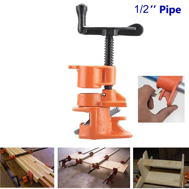 

1/2 3/4inch Wood Gluing Pipe Clamp Set Cast Iron Heavy Duty Woodworking Carpenter Tool DTT88