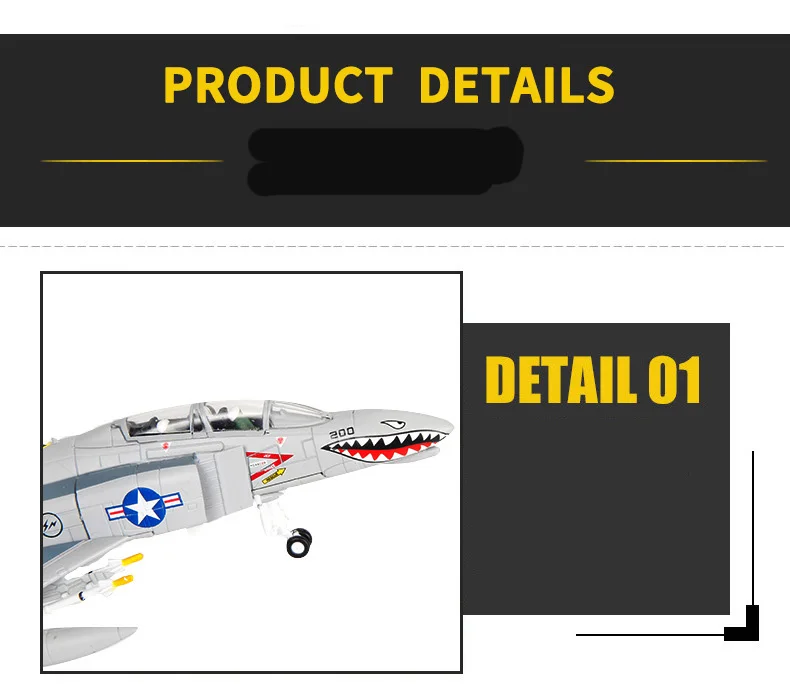 17,7*12*14 см Американский F-4C призрак атаки машины Diecast F4 модель истребителя сплава Темно-авиасимулятор модель украшения 1:100