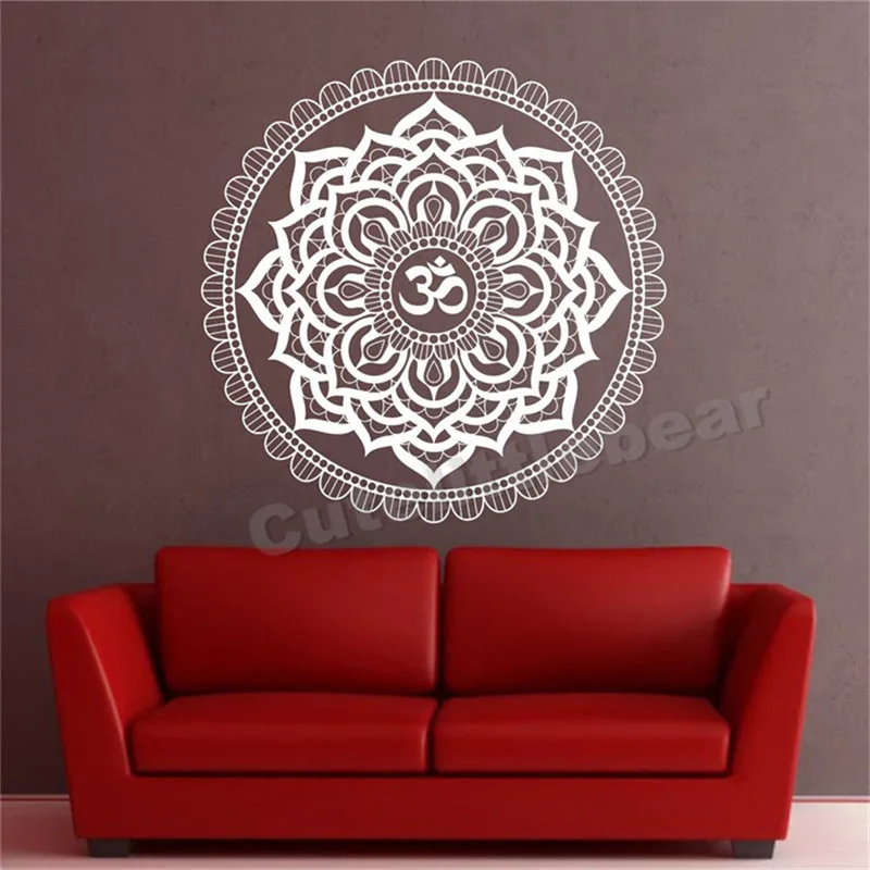 Wall Decal Mandala Flower Yoga Ornament Sticker Indian OM Home Decor Murals Art Living Room Vinyl | Дом и сад