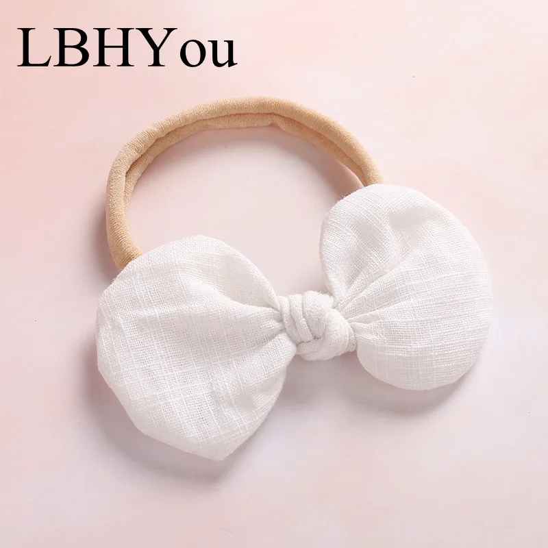 8 шт./лот Soild Луки нейлон Hairbands, универсальный размер для маленьких девочек эластичный круглый узел нейлоновые оголовья мягкий лук аксессуары волос