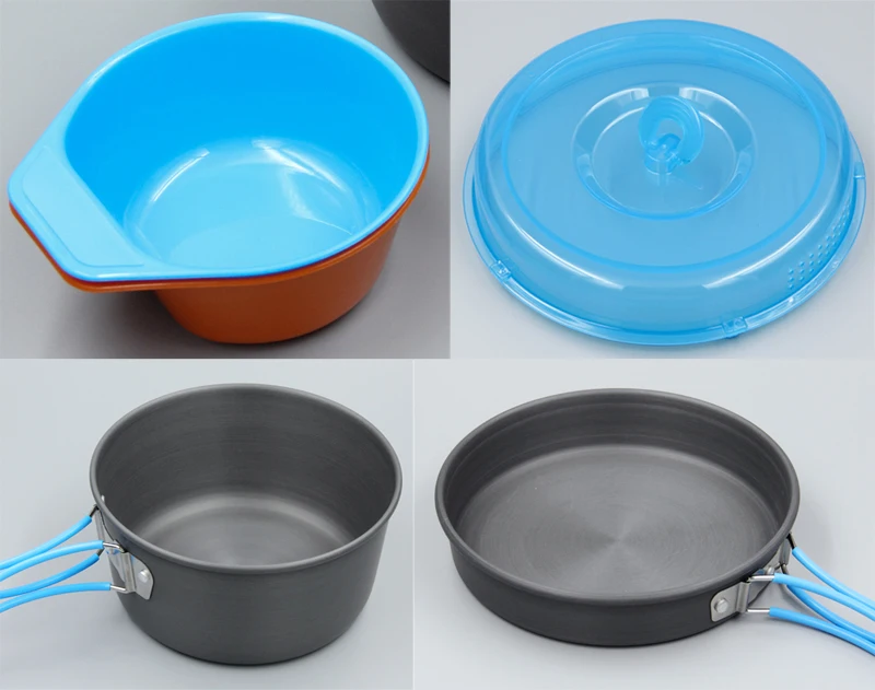 APG senderismo Picnic vajilla Backpacking olla Pan tazones Camping utensilios de cocina ultraligero mango plegable para Picnic al aire libre Camping