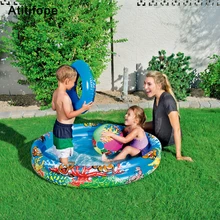 122*20 см изысканные узоры яркие надувные 2 пола пластиковый надувной игровой бассейн с плавательным кольцом и мячом для летнего плавания