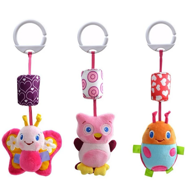 

3pcs/lot Plush Baby Rattles Toys 0-12 Months Educational Toys For Children Newborns Kids Toys Mobile On The Bed