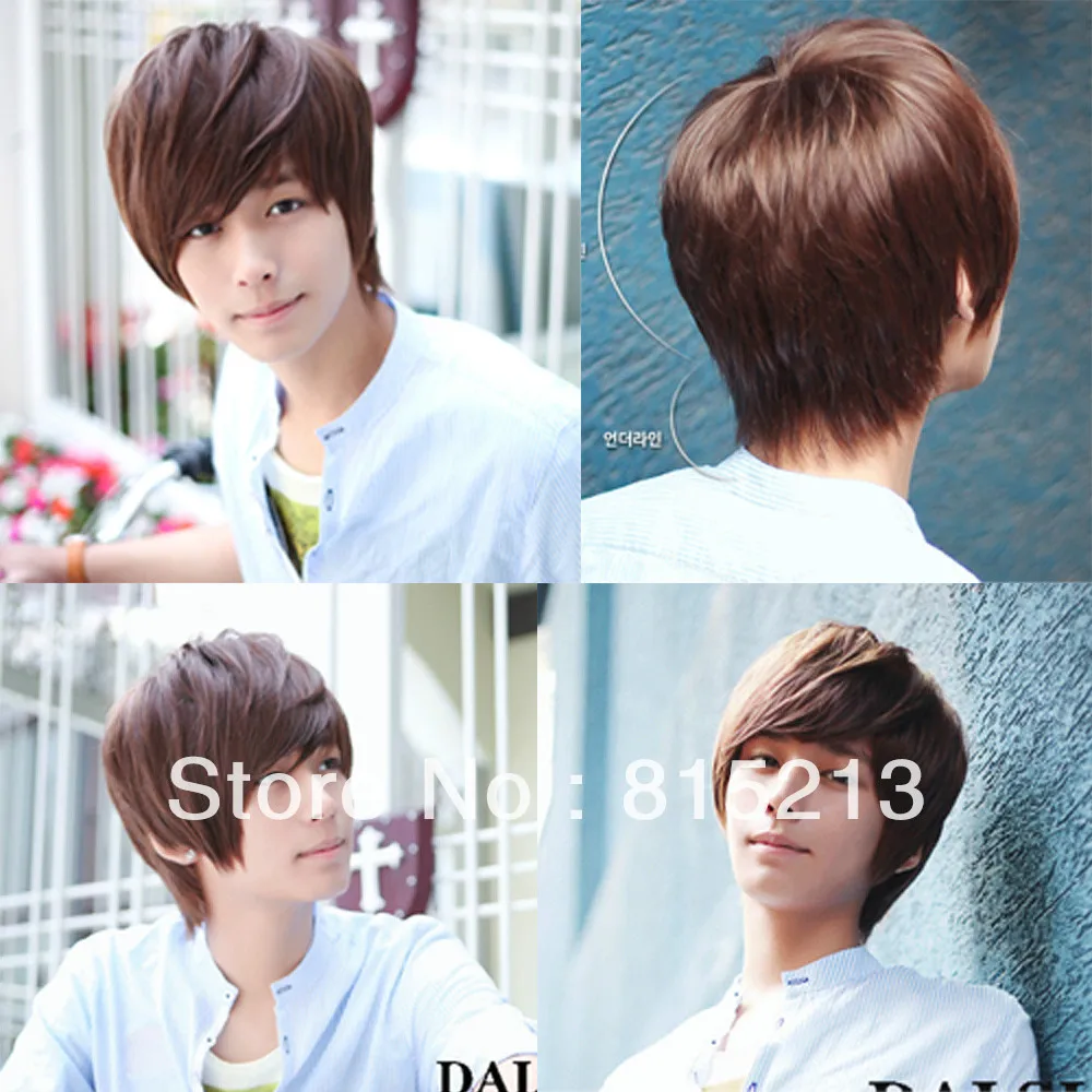 Dd00233 Fashion New Korean Style Men Short Brown Full Wigs On